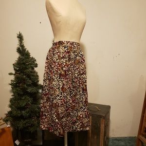 Vintage F Shay Floral Paisley Midi Skirt